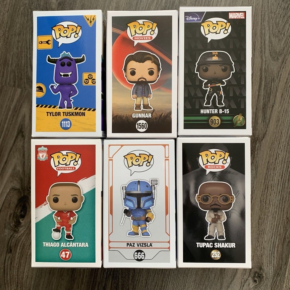 Funko Pop Lot Of 6-Tupac-Hunter B15-Paz Vizsla-Thiago Alcantara-Gunnar NEW - Picture 4 of 4